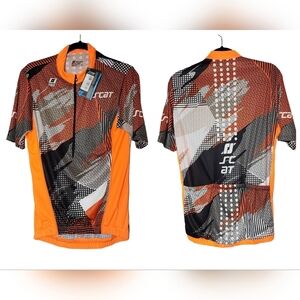 NWT SCAT Half Zip Cycling Jersey. Orange black. Men's size Large.